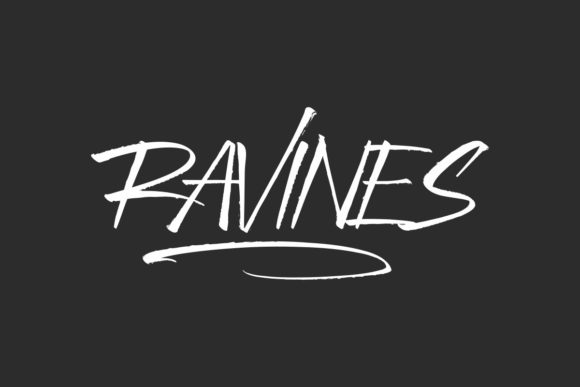 Ravines: A Brushed Display Font with Character